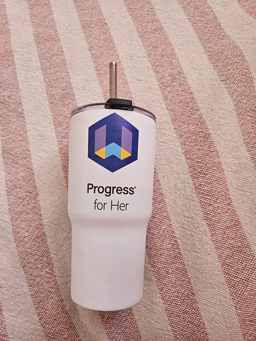 Термос чаша Неръждаема стомана Със сламка 600мл Бяла