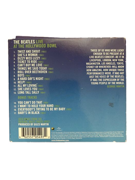 CD The Beatles Live At The Hollywood Bowl 2016 Digipak Giles Martin Remaster Apple