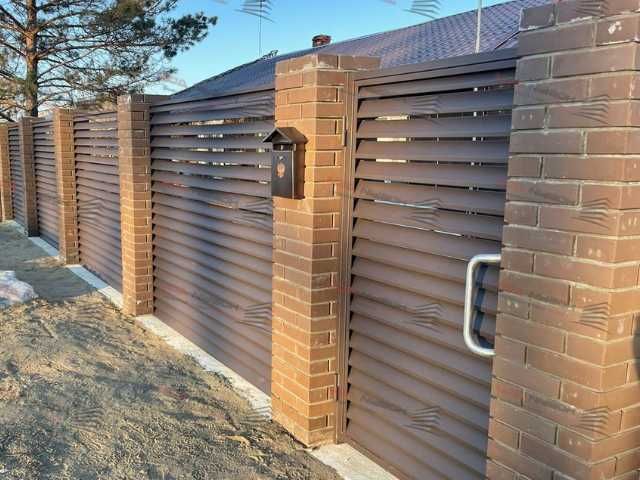 Забор жалюзи металлический