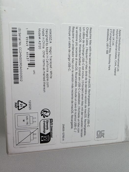 Apple Magic Trackpad 3, Multi-Touch Surface, Alb - transport gratuit