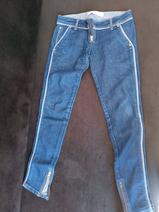 Дамски дънки с ефектен лек брокат , S размер