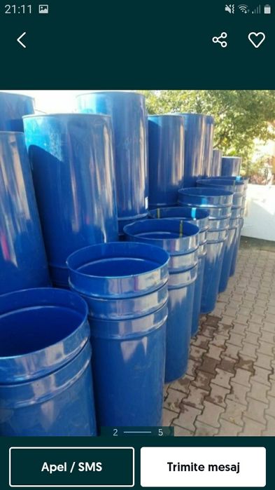 Butoaie din tablă de cereale cu ventilație pe fund preț 70 lei.