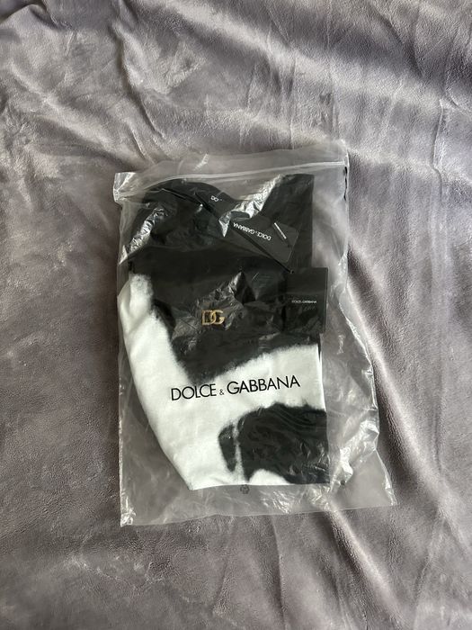 Dolce and gabbana нова черна мъжка тениска с плик и етикети
