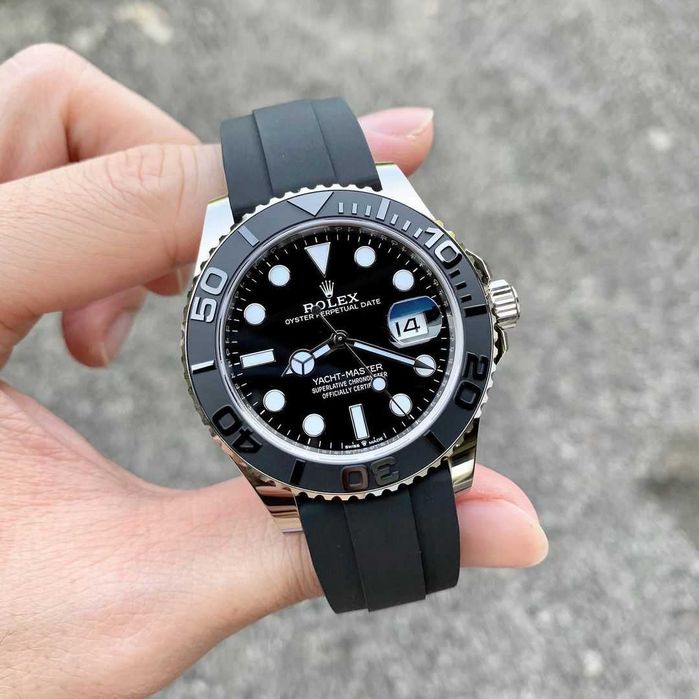 Rolex yacht-master 42mm сребро / гума