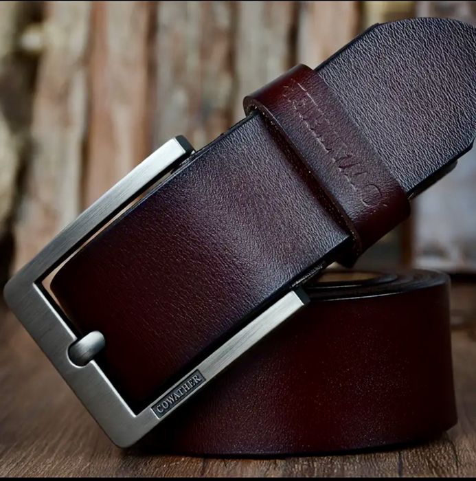 Мъжки, Спортни кожени колани /Черна и кафява луксозна естествена кожа!