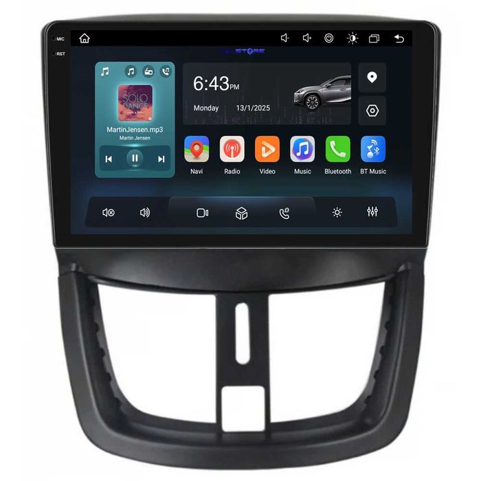 Navigatie Android Dedicata, 9 Inch, Peugeot 207 (2006-2015), Carplay