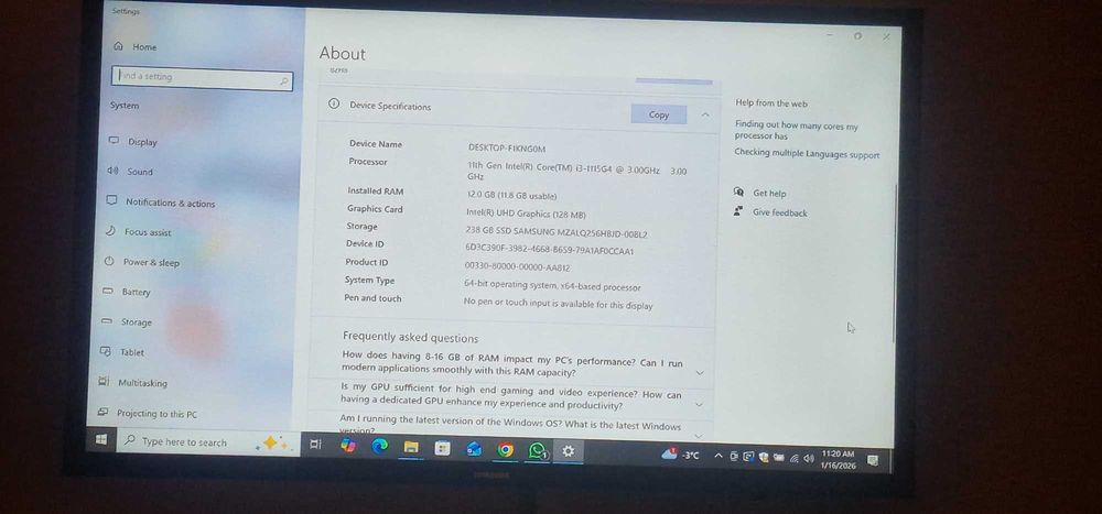 Vand/dezmembrez display laptop Lenovo IdeaPad3, Gen 11th, i3,
