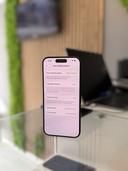 **ATS GSM** iPhone 15 Pro 128Gb Blue/Bat88%/Grad B/Fact+Gar 12 luni