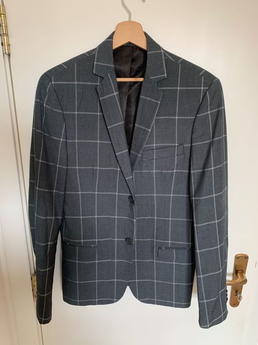 Мъжко сако 48 (S/M) антрацит елегантно тип италианка мода