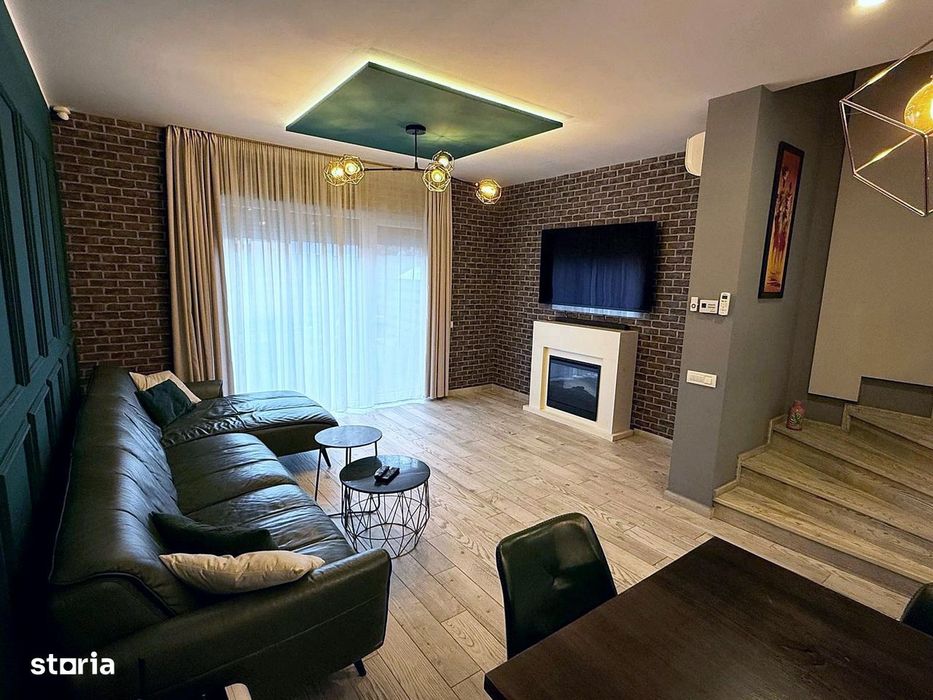 Duplex P+1+M mobilat, 127 mp, curte cu terasă, 3 parcări, Pipera - Vol