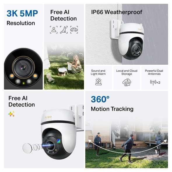 Tp-Link Tapo C530WS 5MP 3K Wi-Fi Уличная камера видеонаблюдения