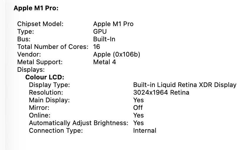Apple MacBook Pro 14'" M1 Pro, 16 GB RAM, 1 TB