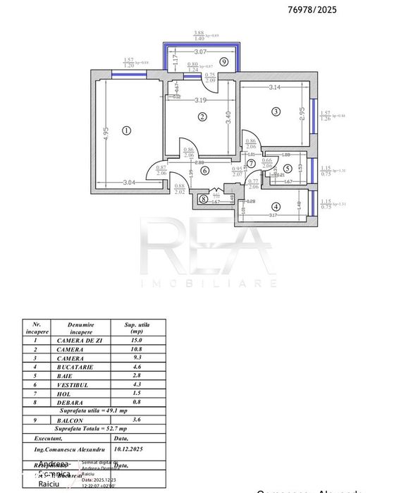 3 camere decomandat, Etaj 5/10, Bloc Anvelopat