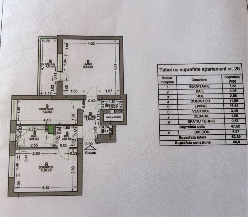 Apartament decomandat 2 camere ultracentral