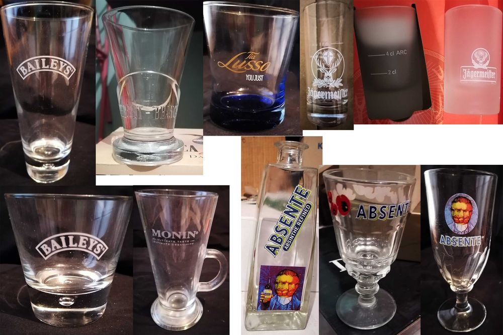 Рекламни чаши на уиски, бира, водка, джин, ликьор, безалкохолно, кафе