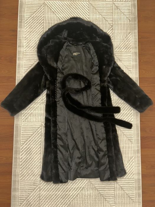 Норковая шуба с поясом