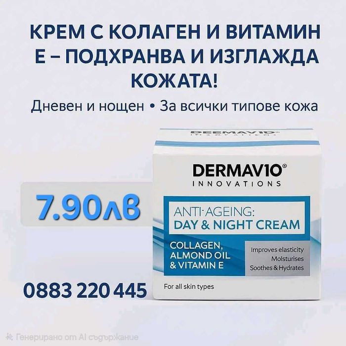 Крем с колаген и витамин E и дневен и нощен крем против стареене 2х50м