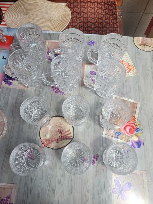Vand pahare si halbe cristal