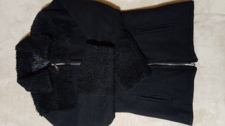 Дамско зимно яке-еко кожа, вълнено, кожух ,манто-намалено