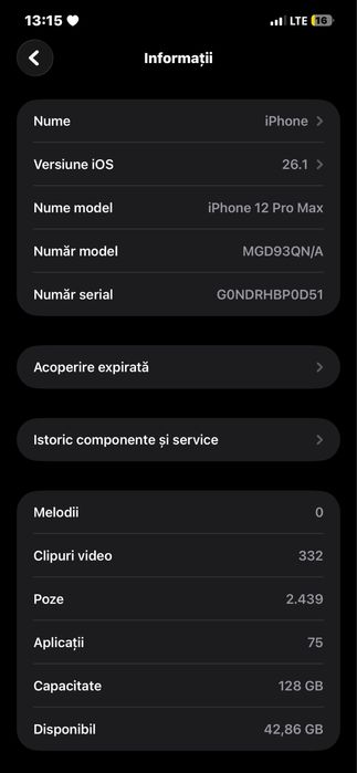 Vand/schimb Iphone 12 pro max Gold 128 gb