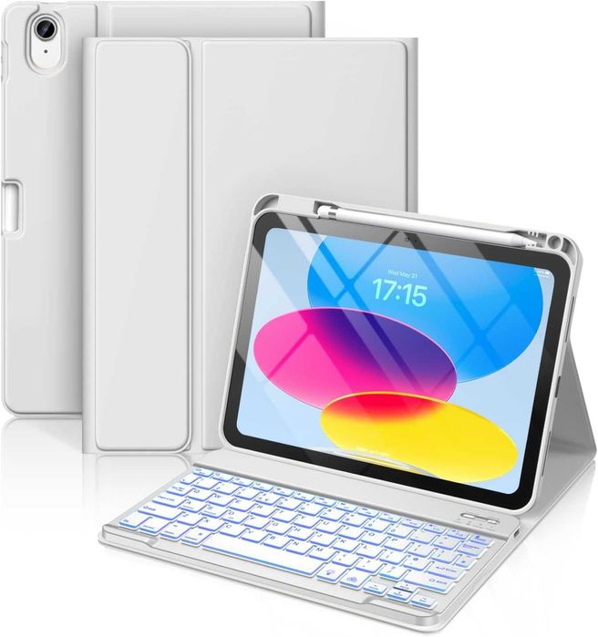 Калъф с клавиатура за iPad A16 11th Gen2025/10th Gen 2022,Гаранция