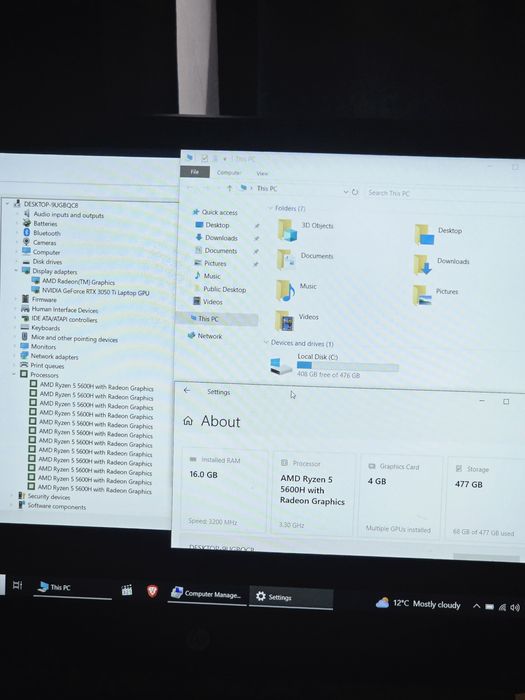 Laptop de Gaming HpRyzen  5600H  Rtx3050ti  16gb 512 gb