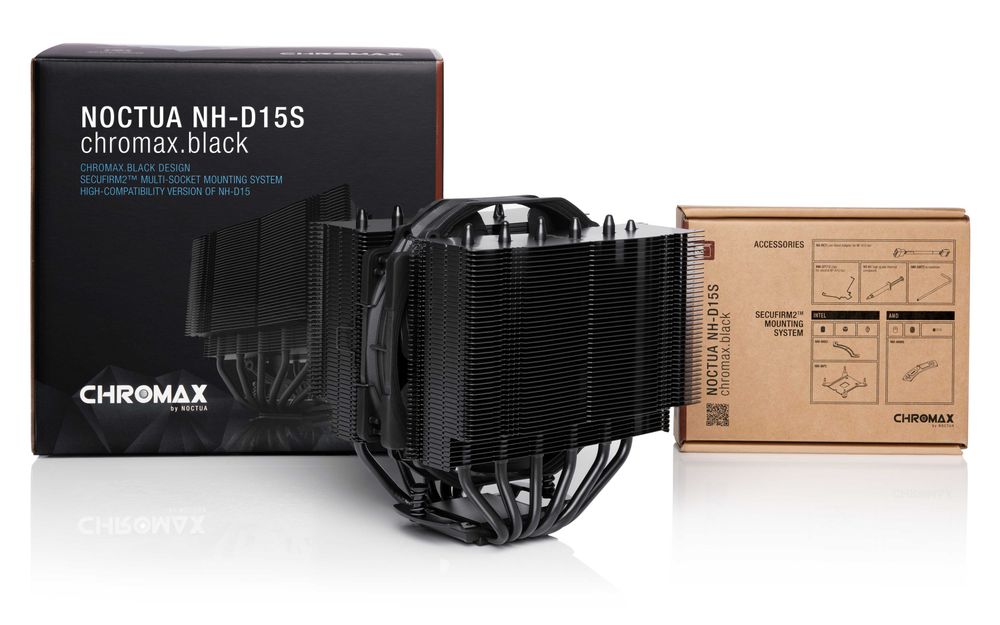 Noctua NH-D15S chromax.black – Премиум CPU охладител, 140mm, Intel / AMD