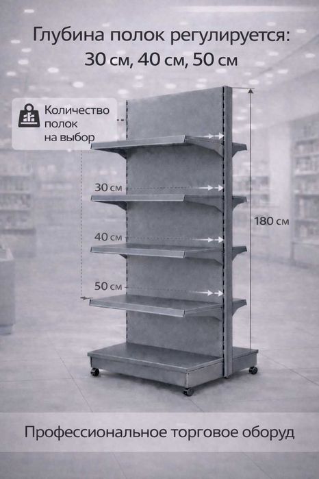 Купить стеллаж Бухара | Металлический российский стеллаж для магазина