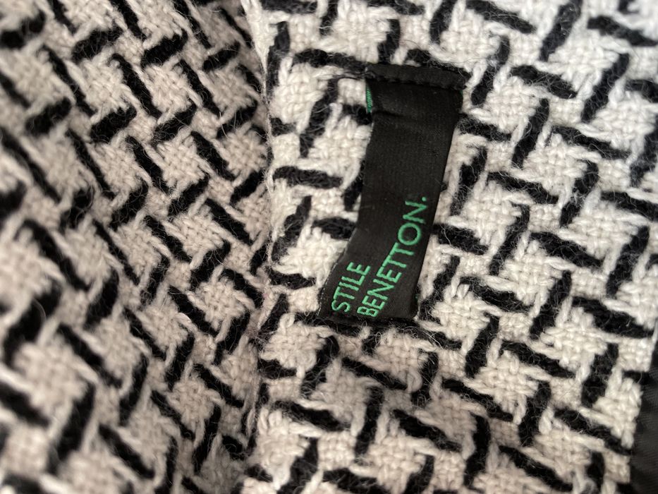 Дамско палто Бенетон Benetton черно и бяло