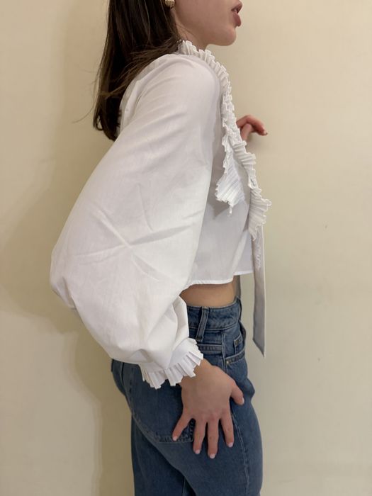 Camasa alba Zara cropped