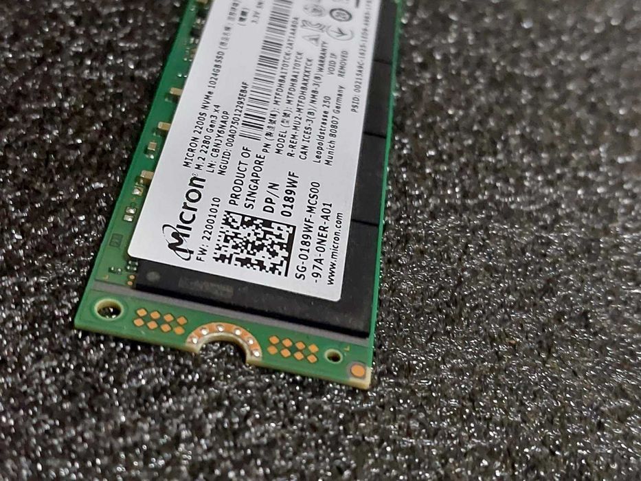 1TB M.2 NVMe Micron 2200S, PCIe 3.0 (НОВ)