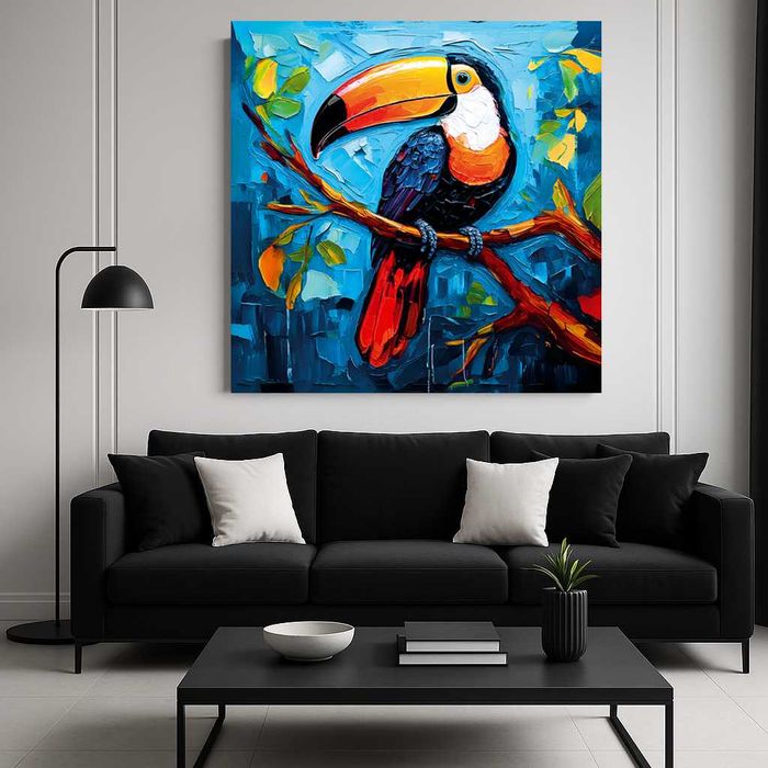 Tablou premium canvas tucan: Toucan  - Art by  Gabriel Heuser