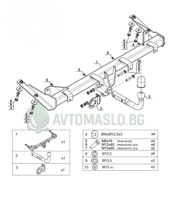 НОВ Теглич за VW Caddy III сваляем теглич за фолксваген кади 3  сертификат