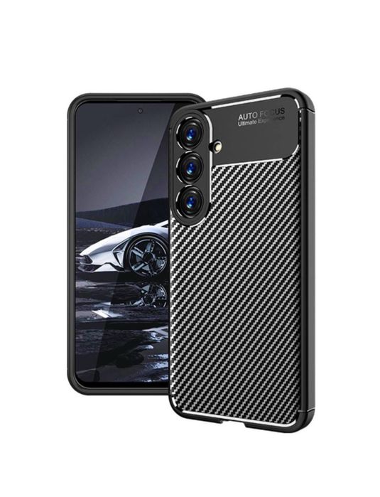 Husa Carbon Silicon Neagra Samsung S26/S25/S24/S23/S22/S21 Plus Ultra