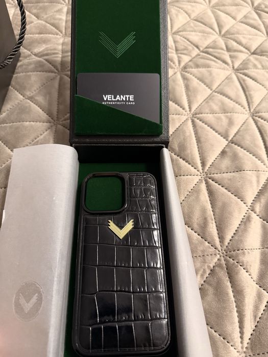 Husa Velante Iphone 16 Pro Max - Gold Velante textura crocodil vitel