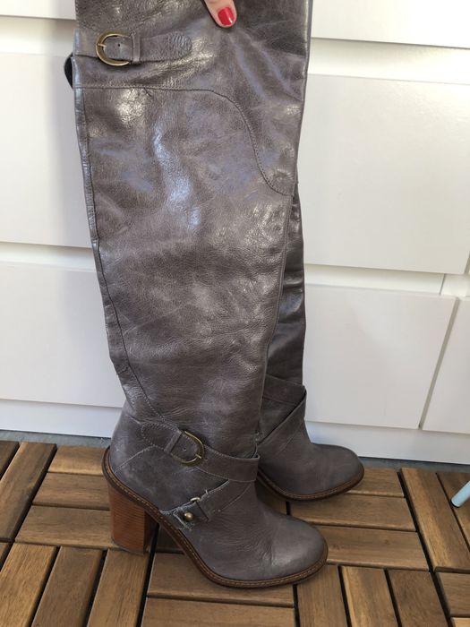 Cizme piele gri 39