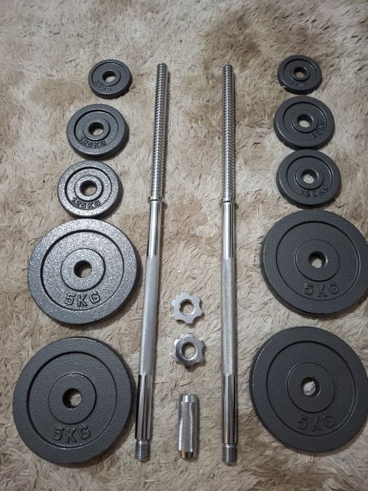 Штанга с дисками, разборная.