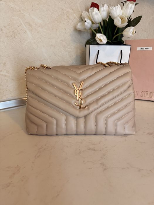 Дамска чанта YSL Loulou беж