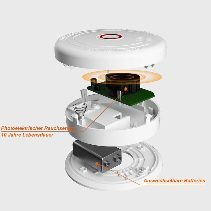 Комплект 4 бр. фотоелектрични датчици за дим магнитен монтаж и 9V бат.