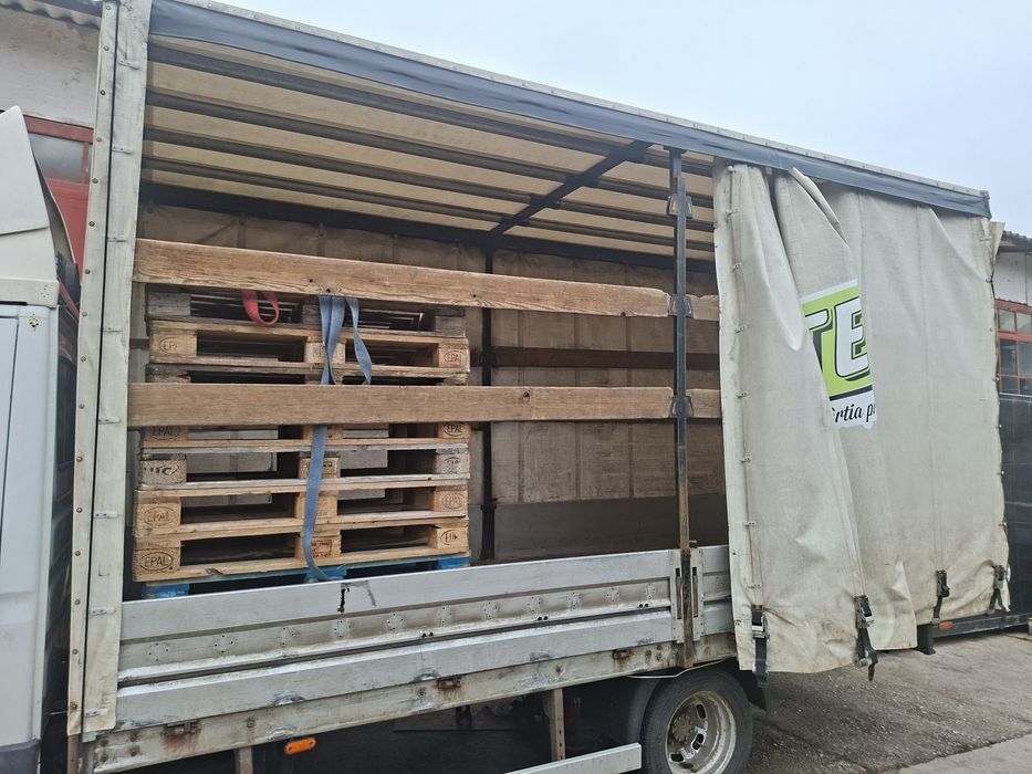 Bena cu prelata  de 10 ewp pe role iveco 4.9m/2.2m/h2.5m