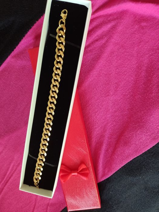 Роскошный подарок мужчине,золотой браслет из стали,не темнеет