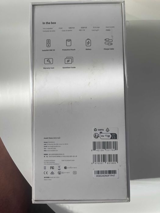 Insta360 OneX2 Cameră sport5K Captură 360° cu Ecran Tactil 1.33",Wi-Fi