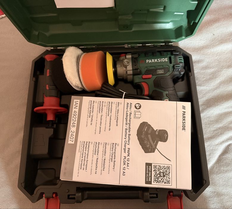 Полирмашина parkside x12v комплект батерия и зарядно