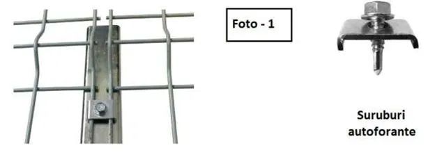 Clema zincata brida sistem de prindere plasa gard panou bordurat