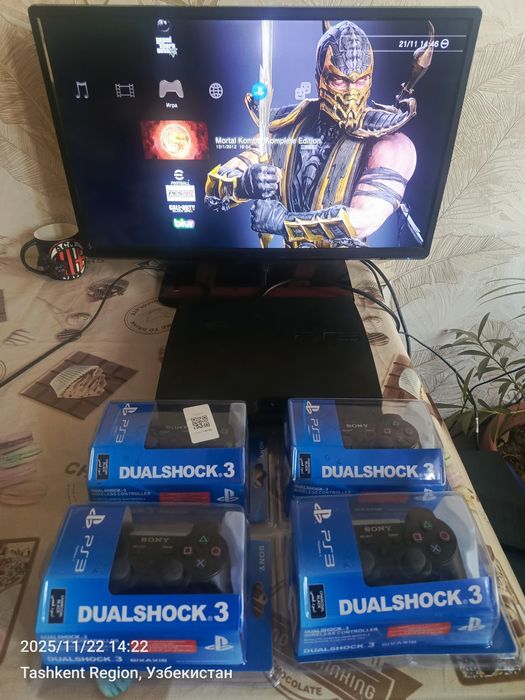 Sony playstation ps3 slim 320gb +67 ta oʻyin +garantiya