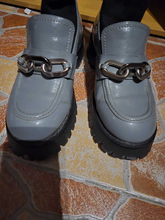 Боти с чорап в сиво