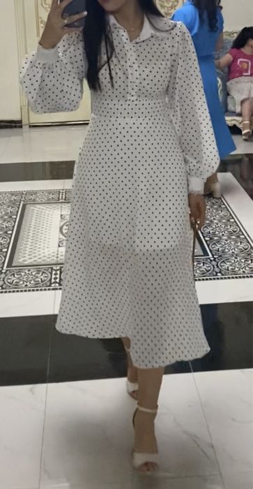 Вечернее платье горошек