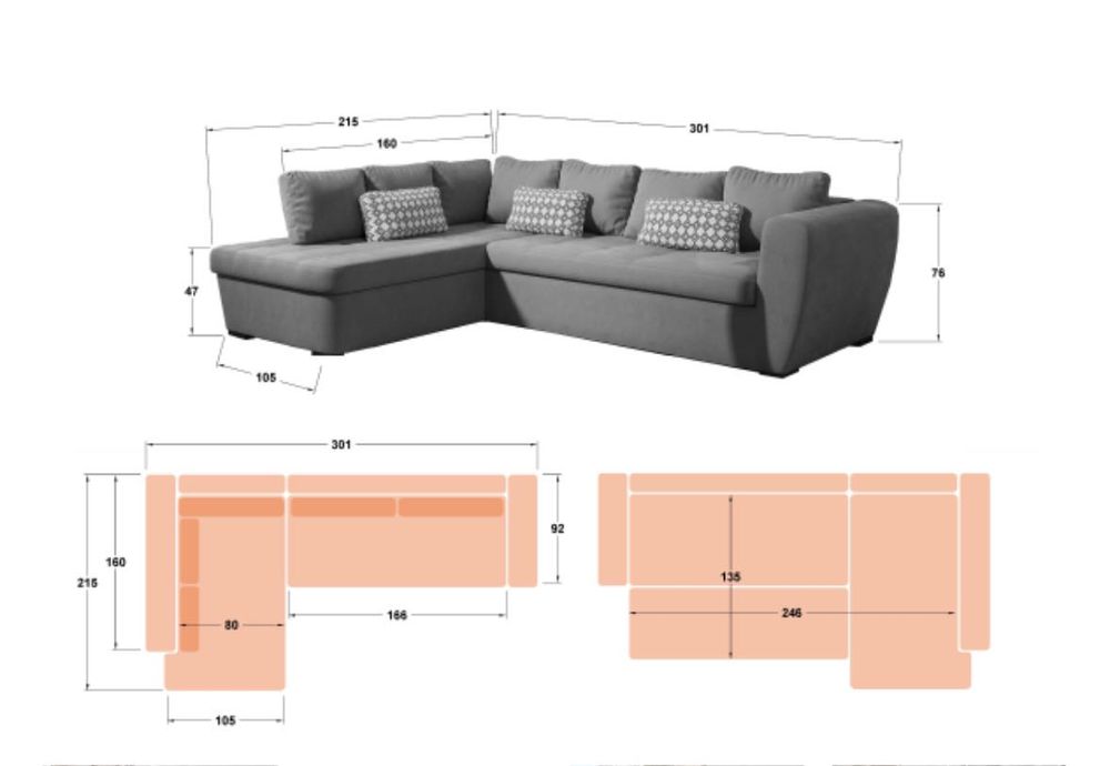 Ъглов диван Лас Вегас премиум