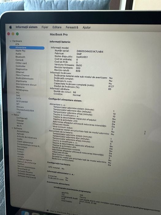 Macbook pro 2020 16” i7 16gb ram ssd 512 bateria 98