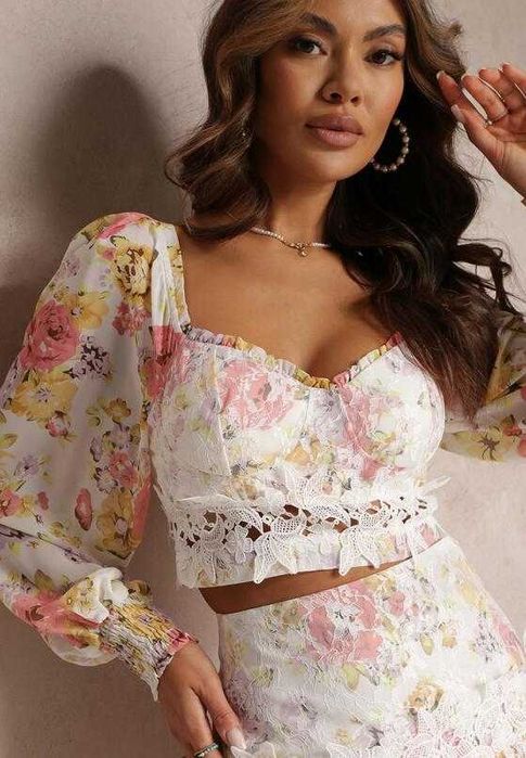 Set fusta si bluza cu dantela măsura L